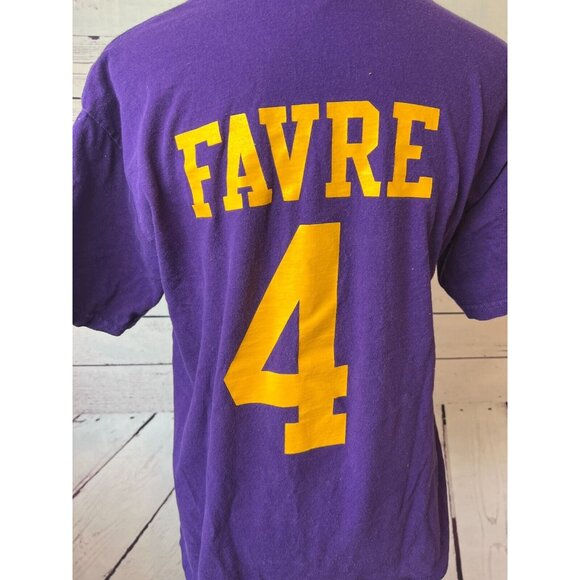 Green Bay Packers T-Shirt Brett Favre Minnesota Vikings #4 Tee Shirt NFL Medium - Picture 6 of 7